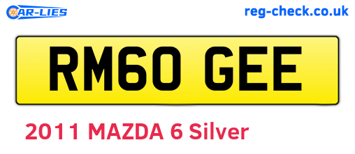 RM60GEE are the vehicle registration plates.