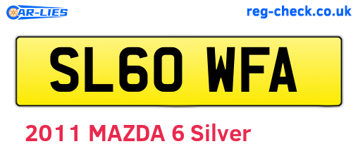 SL60WFA are the vehicle registration plates.