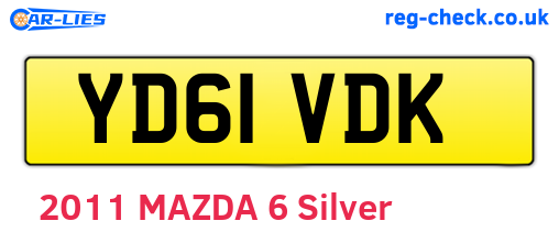 YD61VDK are the vehicle registration plates.