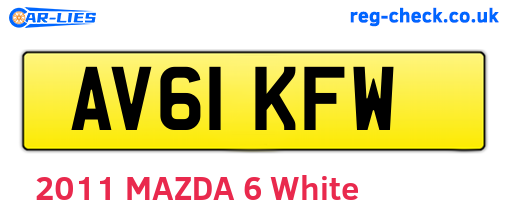 AV61KFW are the vehicle registration plates.