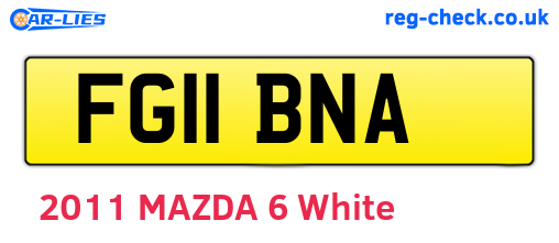 FG11BNA are the vehicle registration plates.