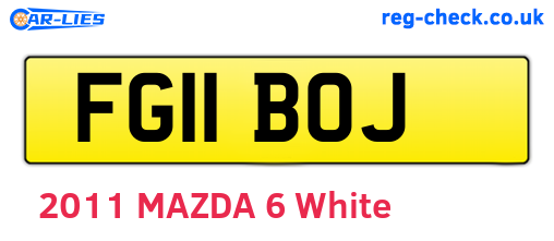 FG11BOJ are the vehicle registration plates.