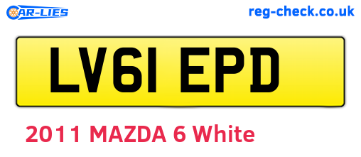 LV61EPD are the vehicle registration plates.