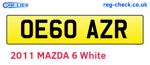 OE60AZR are the vehicle registration plates.