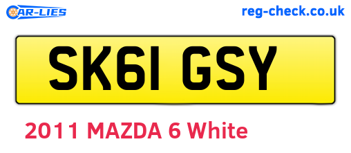 SK61GSY are the vehicle registration plates.