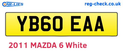 YB60EAA are the vehicle registration plates.