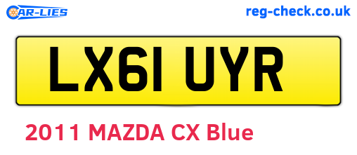 LX61UYR are the vehicle registration plates.