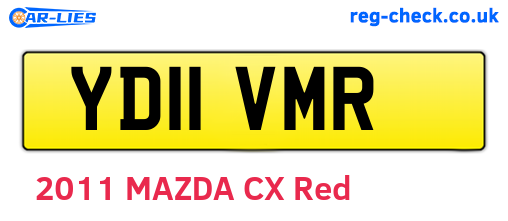 YD11VMR are the vehicle registration plates.