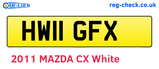 HW11GFX are the vehicle registration plates.