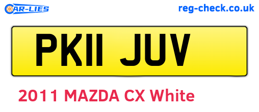 PK11JUV are the vehicle registration plates.