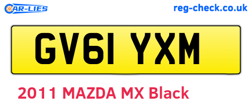 GV61YXM are the vehicle registration plates.