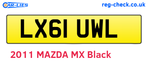 LX61UWL are the vehicle registration plates.