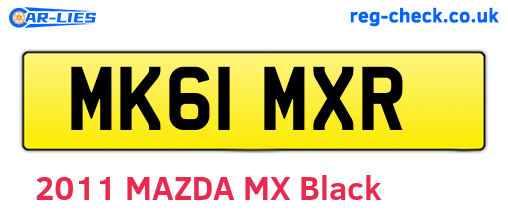 MK61MXR are the vehicle registration plates.
