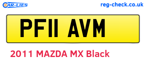 PF11AVM are the vehicle registration plates.