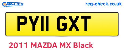 PY11GXT are the vehicle registration plates.