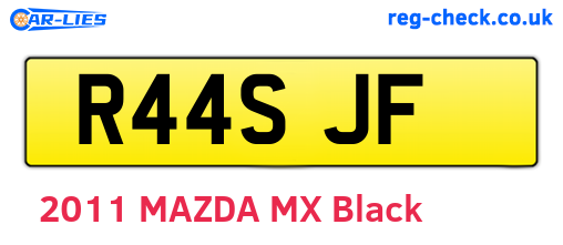R44SJF are the vehicle registration plates.