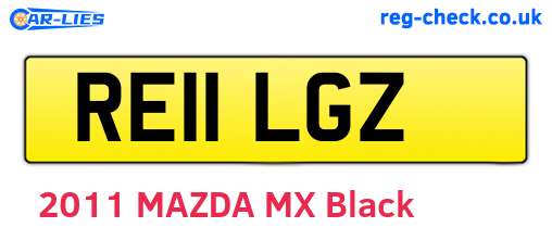 RE11LGZ are the vehicle registration plates.
