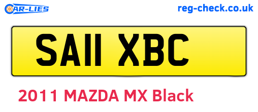 SA11XBC are the vehicle registration plates.