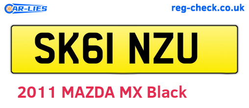 SK61NZU are the vehicle registration plates.