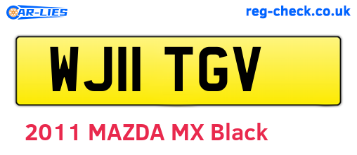 WJ11TGV are the vehicle registration plates.