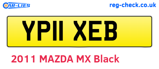 YP11XEB are the vehicle registration plates.