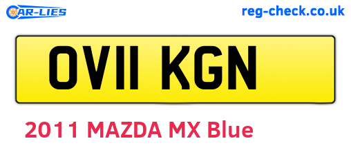 OV11KGN are the vehicle registration plates.