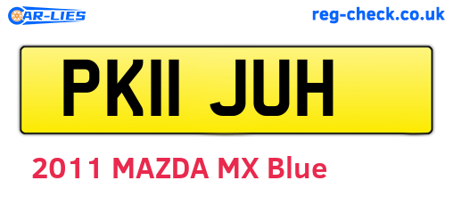 PK11JUH are the vehicle registration plates.