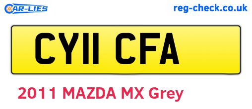 CY11CFA are the vehicle registration plates.