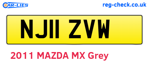 NJ11ZVW are the vehicle registration plates.