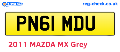 PN61MDU are the vehicle registration plates.