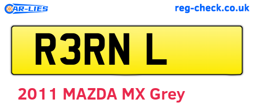 R3RNL are the vehicle registration plates.