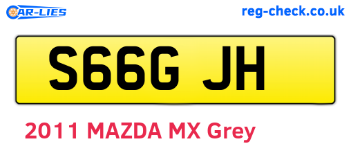 S66GJH are the vehicle registration plates.