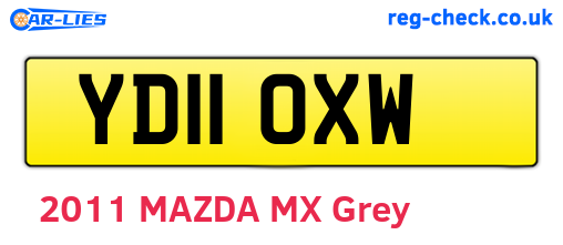 YD11OXW are the vehicle registration plates.
