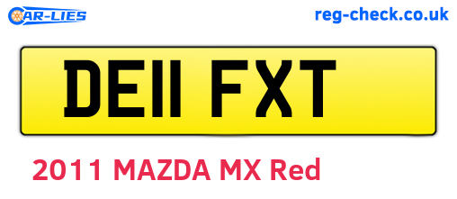 DE11FXT are the vehicle registration plates.