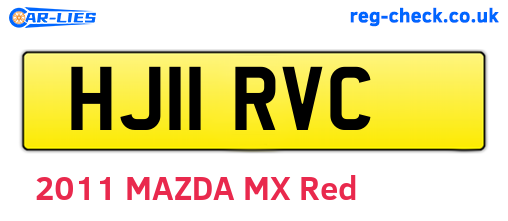 HJ11RVC are the vehicle registration plates.