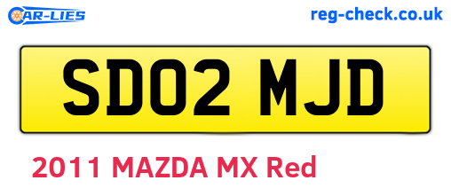 SD02MJD are the vehicle registration plates.