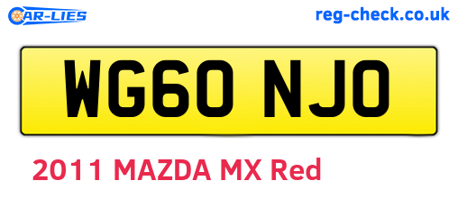 WG60NJO are the vehicle registration plates.