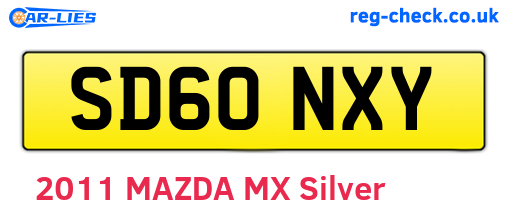 SD60NXY are the vehicle registration plates.