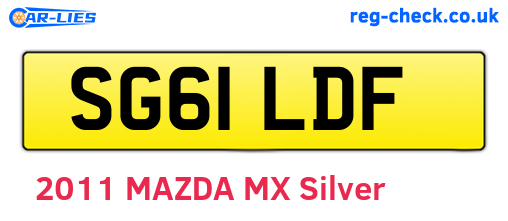 SG61LDF are the vehicle registration plates.