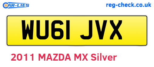WU61JVX are the vehicle registration plates.