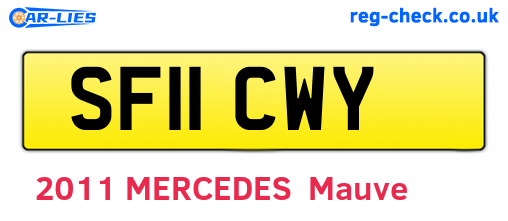 SF11CWY are the vehicle registration plates.