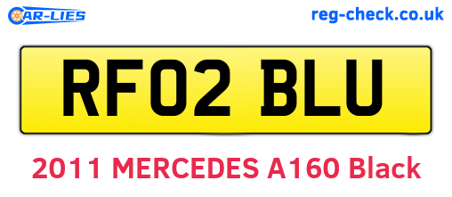RF02BLU are the vehicle registration plates.