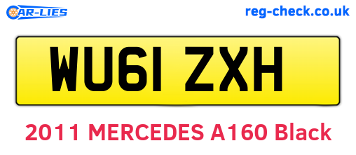 WU61ZXH are the vehicle registration plates.