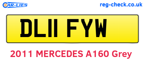 DL11FYW are the vehicle registration plates.