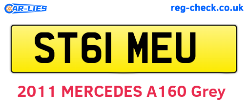 ST61MEU are the vehicle registration plates.
