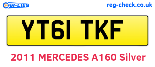 YT61TKF are the vehicle registration plates.