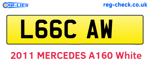 L66CAW are the vehicle registration plates.
