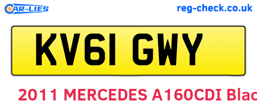 KV61GWY are the vehicle registration plates.