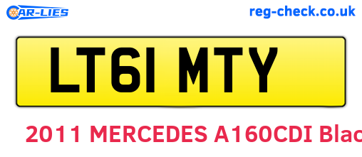 LT61MTY are the vehicle registration plates.