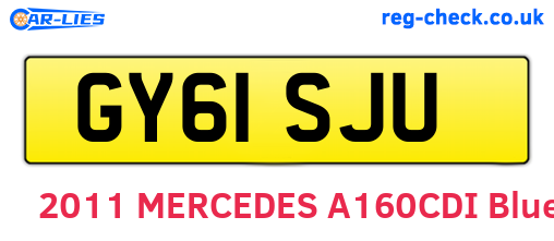 GY61SJU are the vehicle registration plates.